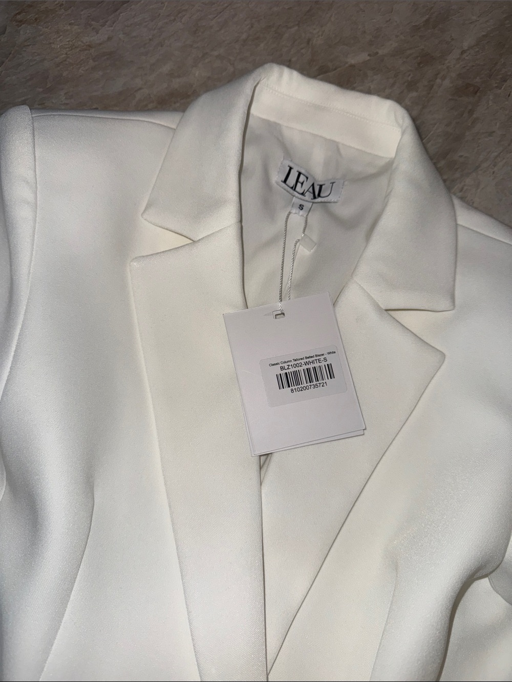 White Belted Tailored Blazer Jacket - Women - Picture 2 of 3